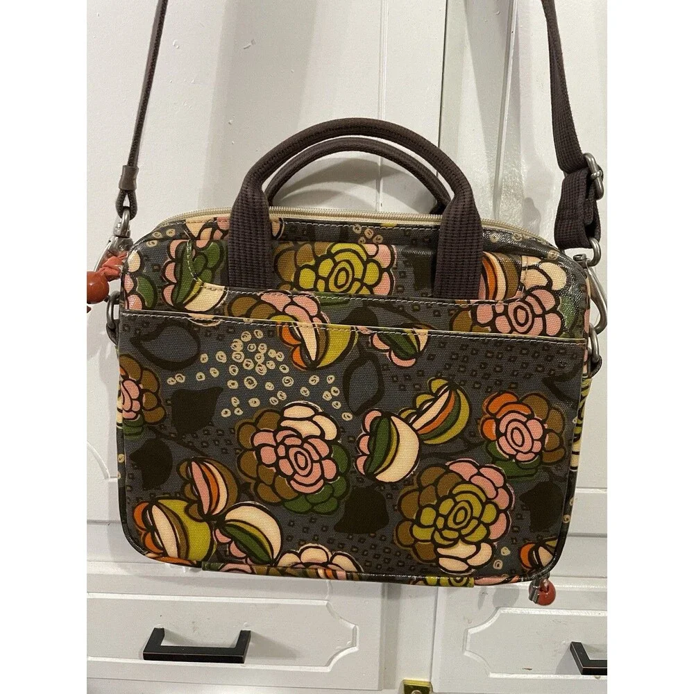 Fossil laptop bag flower print Crossbody iPad Travel Stationary